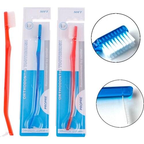 1Pcs Orthodontic Toothbrush Interdental Tooth Brush Small Head Soft Hair Correction Teeth Braces Dental Floss Oral Tooth Care