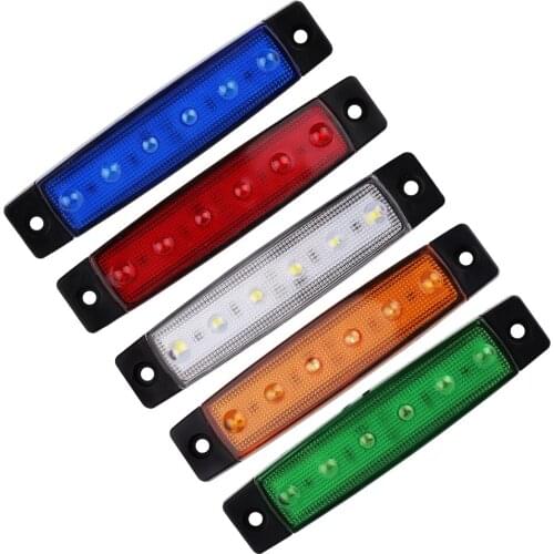 10 PCS 12V 24V 6 LEDs Colorful Truck Side Light Decorative Lights Car Bus Trailer Lorry Side Marker Indicator Light Side Lamp