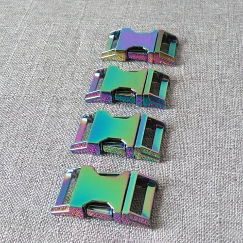 10Pcs 20mm Rainbow Metal Buckle Hardware Belt Strasps Clasp For Pet Dog Collar Clip Paracord Outdoor Garment Sewing Accessories