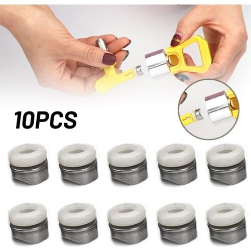 10PCS One Seals Tip Gaskets For Airless Paint Spray Nozzle Rubber + Stainless Steel Gaskets Suitable For Most Nozzles