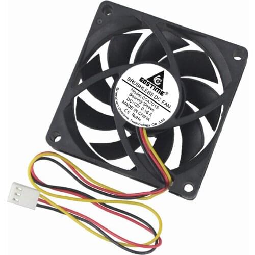 100 Pieces LOT Gdstime 70mm 70 x 70 x 15mm 7015s 7cm 12V 3Pin Brushless Cooling Cooler DC Axial Fan