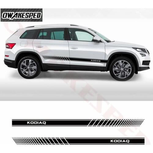 2PCS Car Sport Styling Door Side Stripes For Skoda Kodiaq Auto Body Decor Vinyl Decals Exterior Accessoreis DIY Stickers