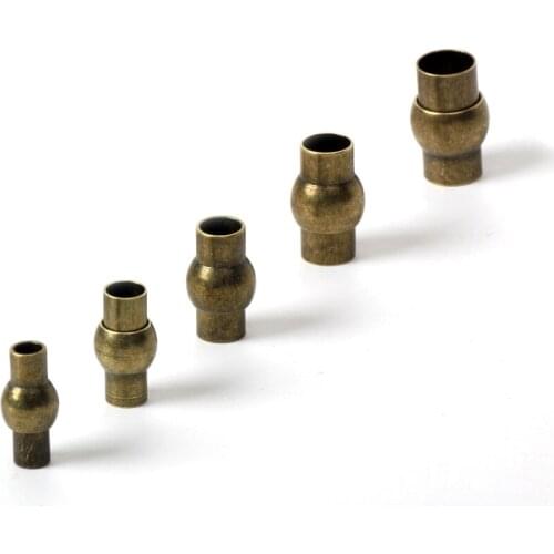 4/5/7/8/10MM Bronze Plating Strong Magnetic Clasp Buckle Leather Cord Bracelet DIY Components Jewelry Making Accessories