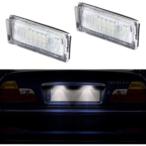 6500K Diamond White LED License Plate Light For BMW 3 Series E46 4D 1998-2003 License Frame Number Plate Light Lamp Error Free