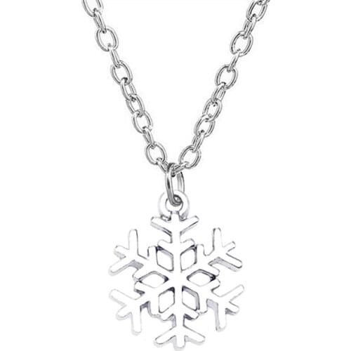 Abadon Alloy Cute Design Snowflake Charm Necklaces Fashion Christmas Gift Snowflake Jewelry
