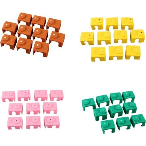 3D Printer Accessories E3d-V6 High Temperature Resistant Aluminum Block Pt100 Silicone Sleeve 10PCS
