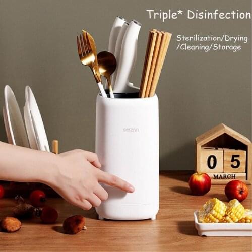 4h Automatic Cruise Chopsticks Sterilizer Washable Knife Holder Household UV Sterilization Drying Storage Knife Sterilizer XDJ1
