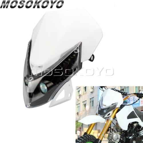 White Dirt Bike Twin 12V 35W Headlight 20 SMD LED Turn Signal Indicator for Yamaha WR TTR Honda CRF XR Kawasaki Unviersal