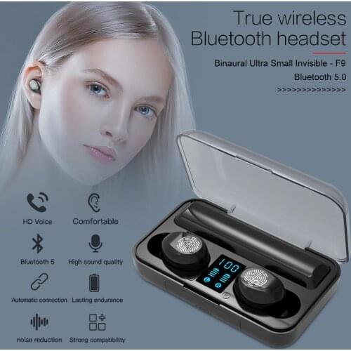 Bluetooth 5.0 Earphones Wireless Headphones TWS Stereo Wireless Earbuds Large Capacity 8D Cyclic Stereo Sound With Portable Case