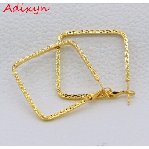 Adixyn Big Size Ethiopian Hoop Earrings Gold Color Earrings African/Nigeria for Women Fashion Jewelry