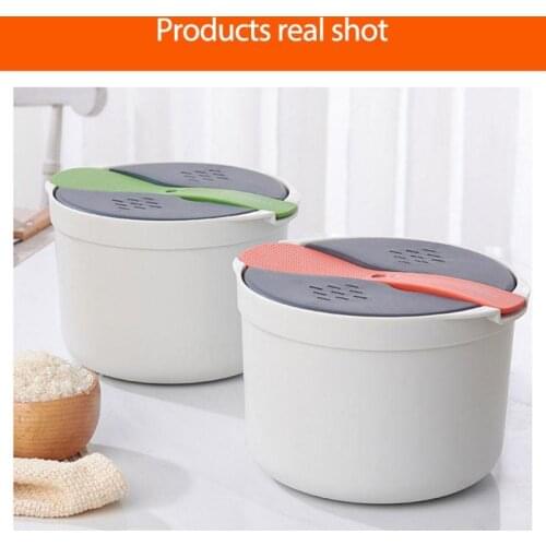 Household Microwave Oven Steamed Rice Cooker High Temperature Resistant Double Layer Hot Soup Cooking Lunch Box