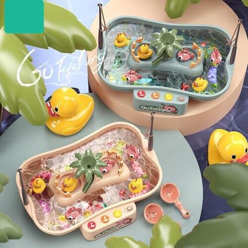 Children Montessori Toys For Kids Boys Girls Educational Fishing Toy Set With Light Music Ducks Water Board Game Juguetes Bebe