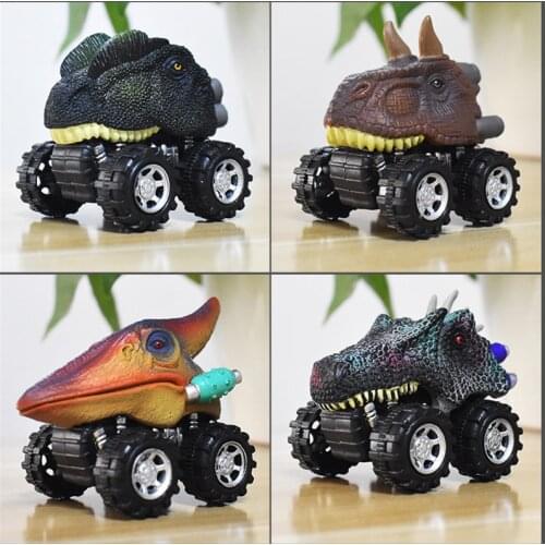 6 Styles Dinosaur Tyrannosaurus Tatankacephalus Dilophosaurus Triceratops Pterosauria Spinosaurus Model Boys Mini Toys Back Car