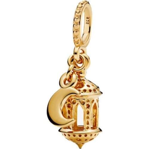 DoDoFly Hollow Gold-plated Arabic Lantern Moon Bracelet Female Pendant Fashion Moon Lantern Original Beads Charms