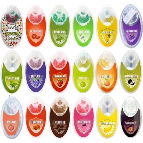 Dropshipping wholesale 100pcs Mix Fruit Flavor Menthol Capsule Mint Beads Explosion Pops Cigarette Filter Brush Ball for Smoking