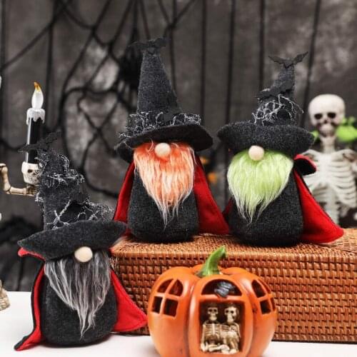 Halloween Gnome Plush Decoration Faceless Stuffed Doll Handmade Elf Figurines Ornaments For Holiday Home Desktop Decoration