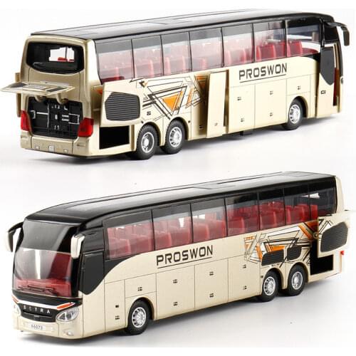 Hot Sale High quality 1:32 alloy pull back bus model,high imitation Double sightseeing bus,flash toy vehicle,free shipping