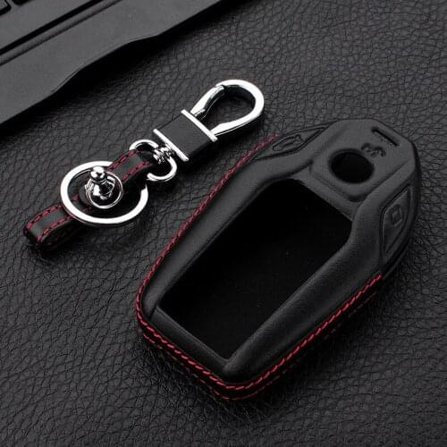 Leather car key case cover Key Shell for remote key Protective Bag for BMW 2016 2017 7 Series E32 E38 E65 E66 F01 F02