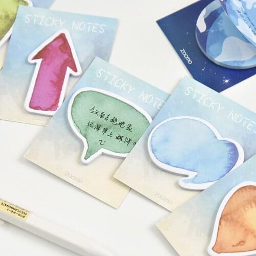 Creative Star Shape Note Pad Earth Moon Round Repeatedly Post Message Sticky Notes