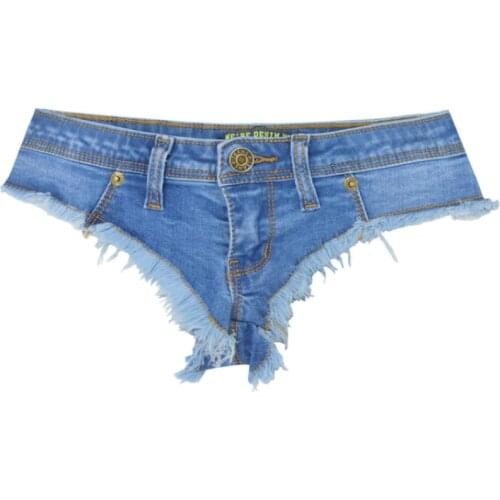 Summer Womens Hot Pants Fashion Sexy Clubwear Denim Bikini Micro Shorts Thong Jeans Triangle Low Rise Waist Skinny Beach Short