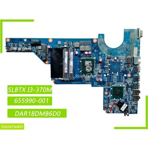 Best Value 655990-001 for HP Pavilion G4 G6 G7-1000 Laptop Motherboard DAR18DMB6D0 SLBTX I3-370M HM55 I3-370M DDR3 100% Tested