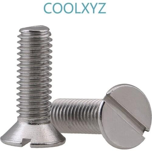 M3 M4 M5 304 stainless steel slotted countersunk head screw slotted flat head screw gb68 50Pcs