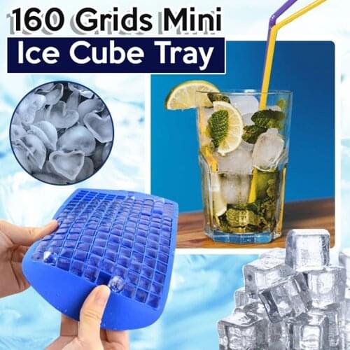 Mini Ice Cub Mold Square Shape Silicone 160 Grids Ice Cub Maker Tray Bar Tools