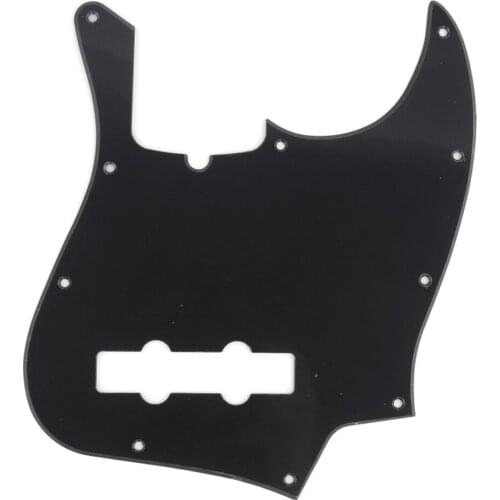 Musiclily Pro 10-Hole Modern Style J Bass Pickguard for 4 String American Jazz Bass, 1Ply Black