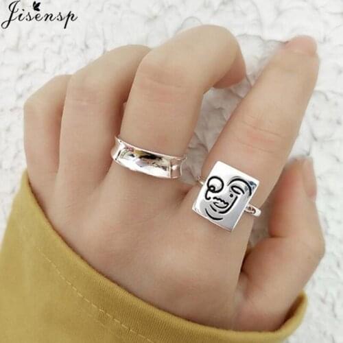 New Creatives Opening Geometric Wide Ring Handmade Face Concave Rings for Women Irregular Hip Hop Big Open Ring Jewellery Gifts