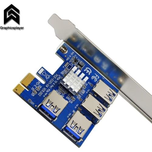 PCI Express 1X Slots Riser Card PCIE 1 to 4 PCIe 1X Port Multiplier Card For BTC LTC