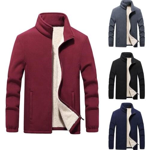 Plus Size M-4XL Winter Men Double-sided Plush Jackets Thick Fleece Hoodies Men Sweatshirt Solid Casual Male Coats Brand Clothing
