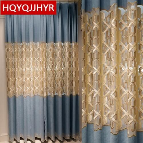 Modern luxury hollow embroidered curtains for living room hotel kitchen windows high quality elegant Voile Curtain for bedroom