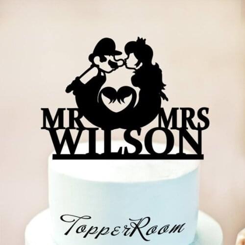 Wedding Cake Topper, Peach Cake Topper, Cake Topper,Personalized Cake Topper,Funny Cake Topper