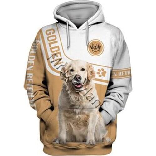 Unisex 3D Graphic Hoodie Golden Retriev Retriever Sweatshirt Animal Hoodies Men/Women Casual Streetwear Sweatshirt Pullover 555