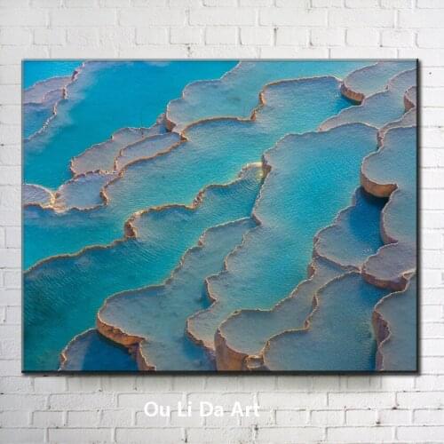 Travertine terrace Turkey landscape canvas printings oil painting printed on canvas home wall art decoration pictures