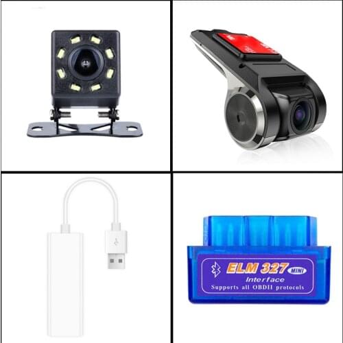 Universal Car Accessory OBD2+USB CARPLAY+USB DVR+Rear view Camera For Android Navigation