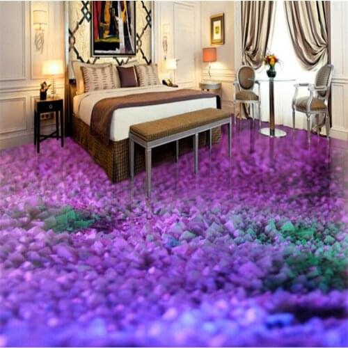 Wellyu Personalized custom floor paste purple gem 3D living room wear thickening waterproof skid decorative painting