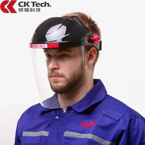 CK Tech.Protective Mask Safety Helmet Transparent Screen Welding Anti-flame Splash Scratch-proof Clear Vision Face Shield
