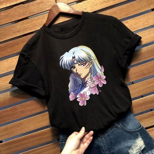 InuYasha Japanese Anime Female T-shirt Fashion Short Sleeve Round Neck Cloth