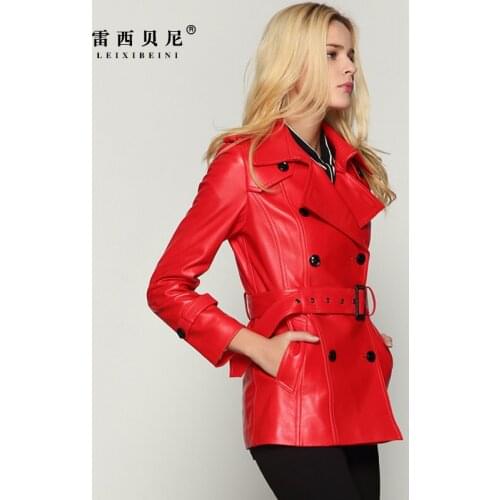 Leather Genuine Montone Jacket Women Short Slim Fit 200% Real Natural Sheepskin Coat Female Vintage Outwear Hiver 288A266882