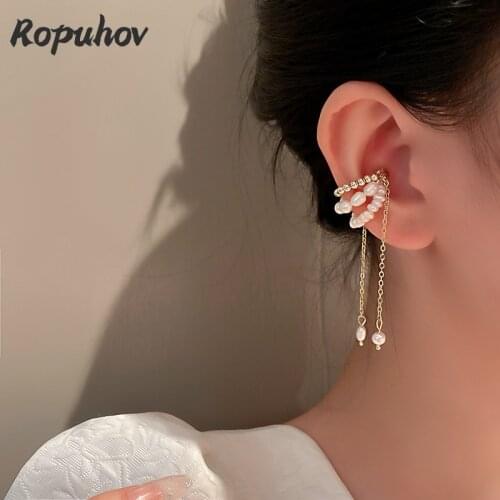 Ropuhov 2021 New Korean Fashion Gift Woman Korean stylish new personality luxury freshwater pearl earrings bling wholesale