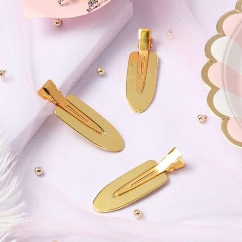 2Pcs Gold Seamless No-Bend Hair Clips No-Crease No Mark Pin Curl Clip for Hairstyle Bangs Finger Waves Makeup Hairpins