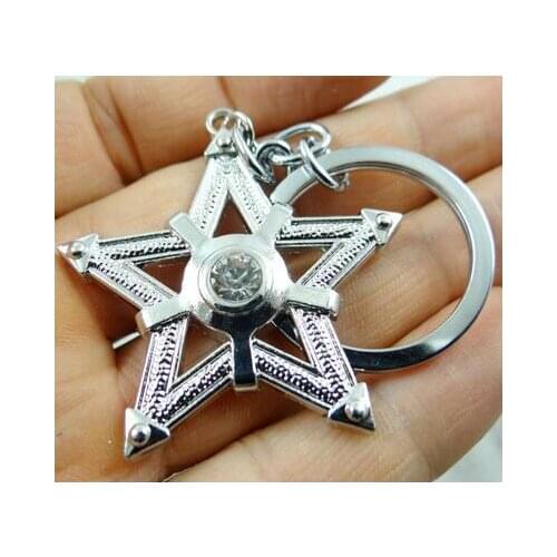 1Pcs wholesale Alloy key Five-pointed star carving key chain car pendant Accessories key chain free shipping p466