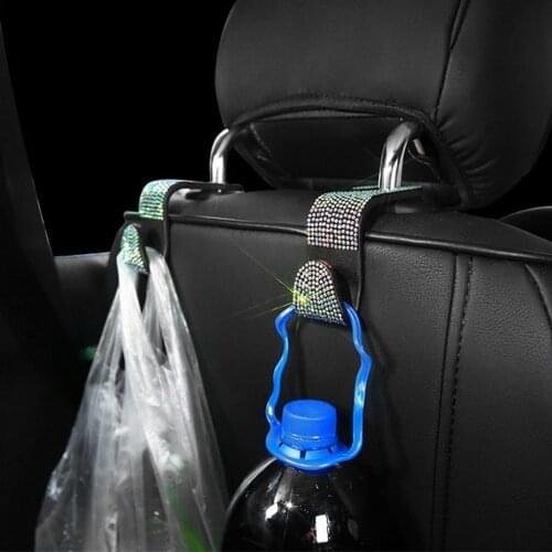 2/4PCS Multifunctional Car Seat Back Hook Colored Diamond Diamond-studded Creative Car Rear Seat Hook Car Accessory