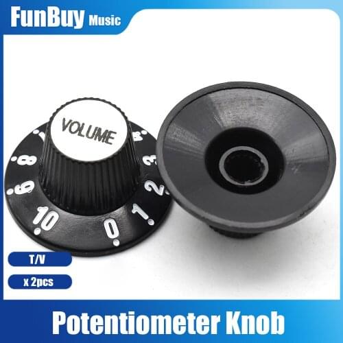 2pcs Plastic Amplifier Volume Tone Speed Control Knobs Cap Button for Guitar Bass Replacement Parts