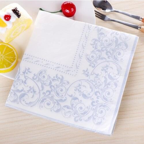 20Pcs/Pack Sketch Lace Table Decoupage Paper Napkins Light Napkin Paper Tissues for Party Decor Western Restaurant Supplies