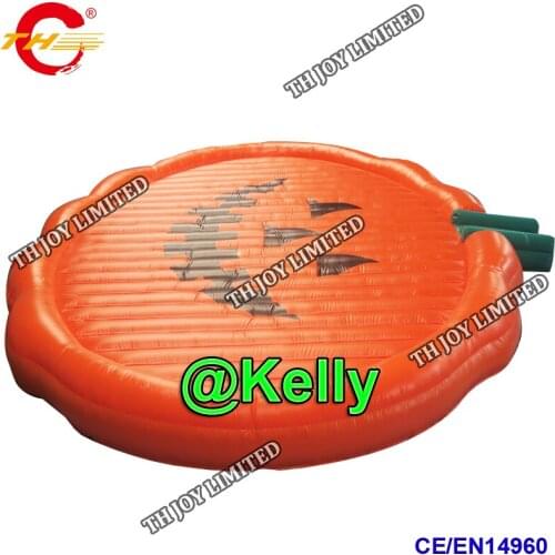 2018 halloween inflatable pumpkin jump pad for sale with air blower, commercial CE inflatable air mattress for kids n adults