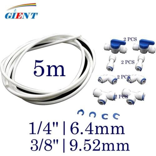 3/8" or 1/4 "Quick Connect Pipe Fittings L Type T Type Straight Bend Tee RO Reverse Osmosis Pipe 50 Or 100 Household Water Hose
