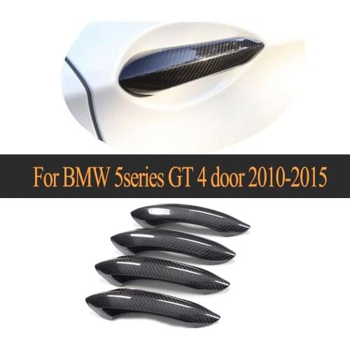 5 series Carbon Fiber car Door Handle Bar Trims Cover For BMW 5series GT 4-door 2010-2015 Non LED handle 4pcs