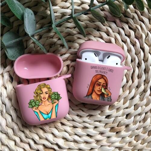 MAKE MONEY Not Friends pink TPU silicone Bluetooth Airpod Case For Airpods 2 Airpods1 Airpods pro 3 TPU soft cover